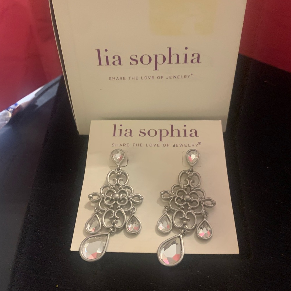 Lia Sophia Silvertone Chandelier Earrings